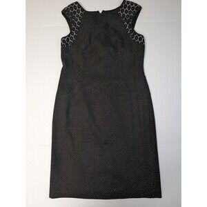 Ann Taylor Dress Womens Size 8 Black And White Polka Dot Sleeveless Sheath
